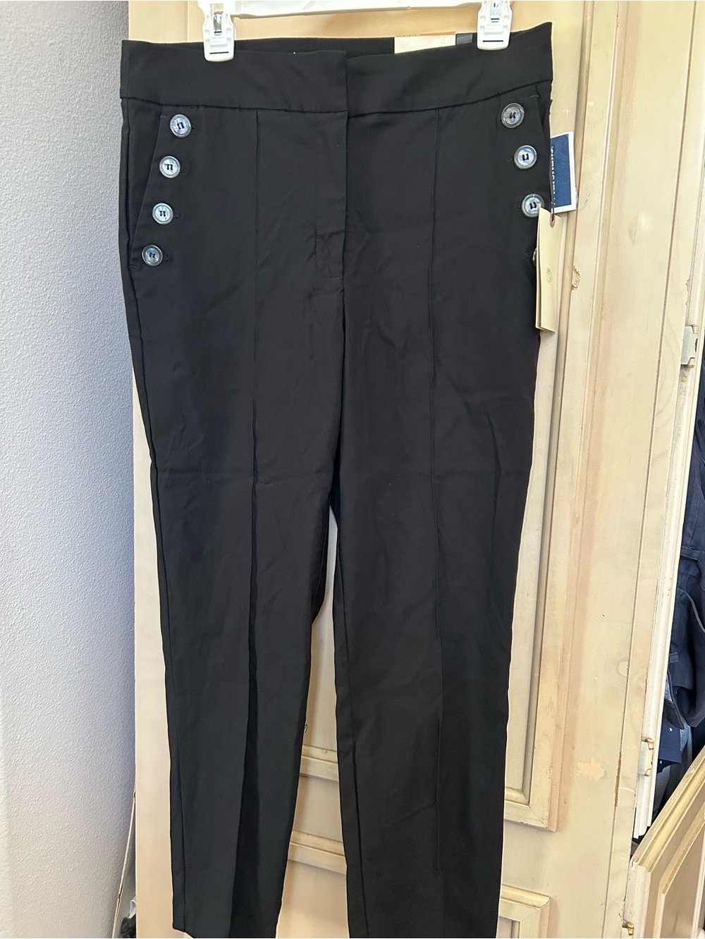 Elaine Rose Slim high rise-Button Pants
